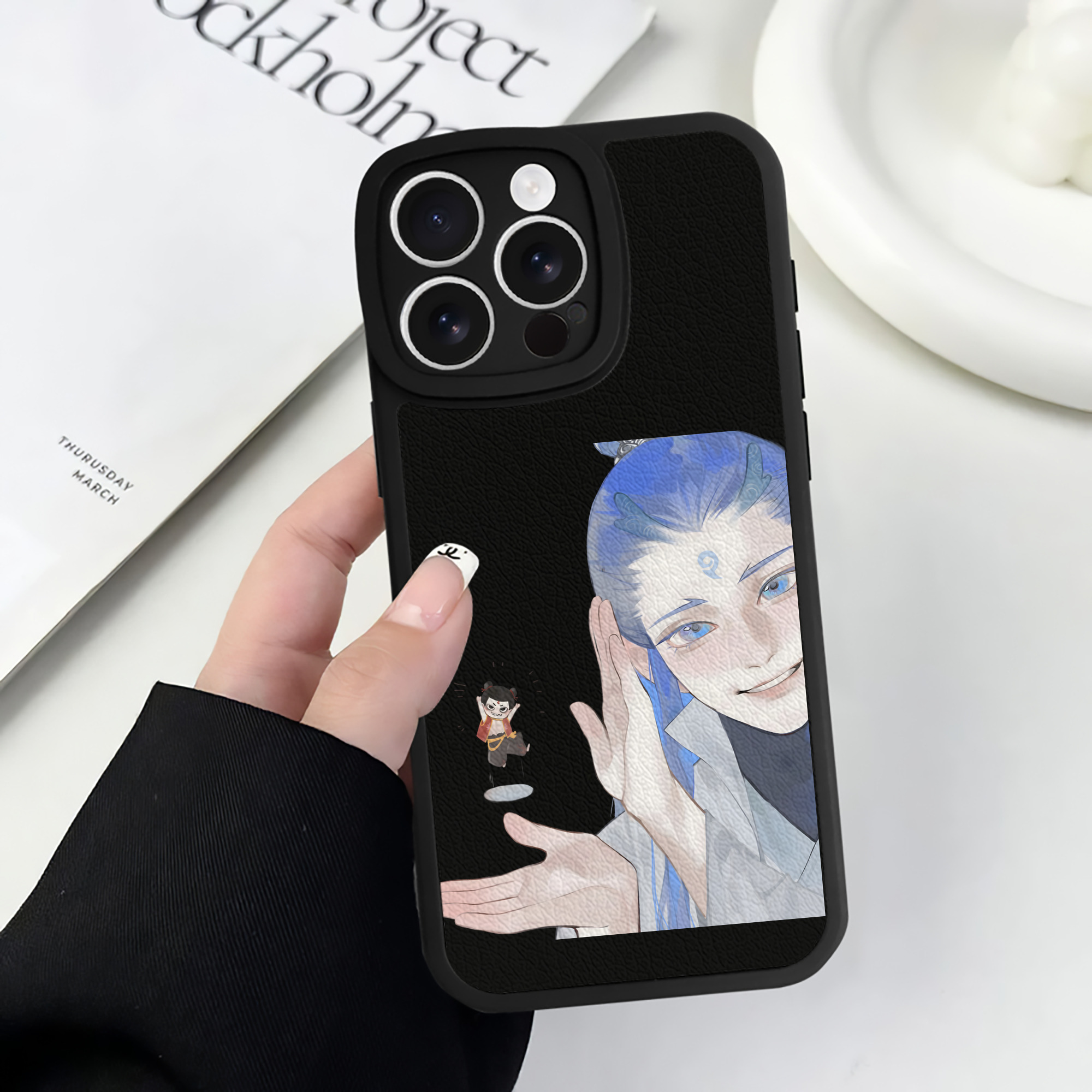 （画像用） Ne Zha 2 ナタ 魔童の大暴れ 【iPhone 16シリーズ対応】シリコンスマホケース（レザー調） 材質：シリコン